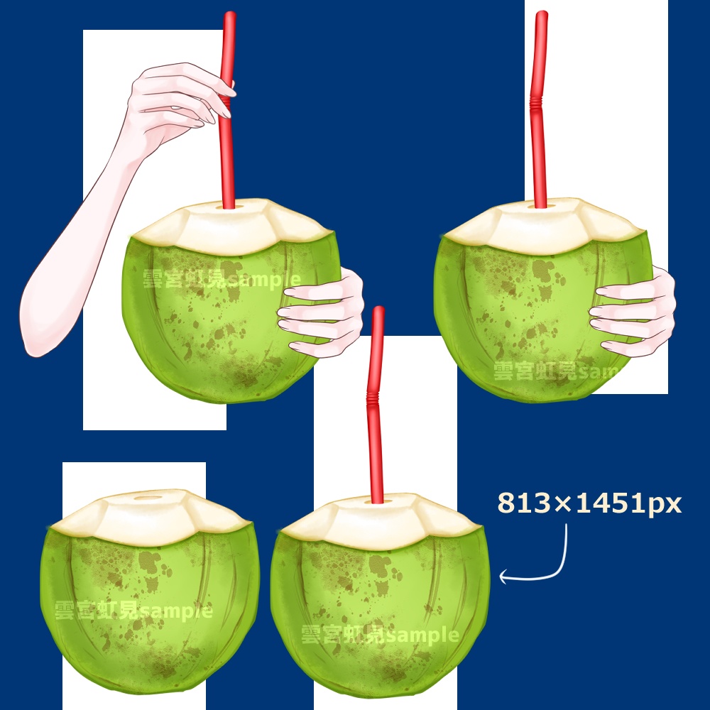 【無料あり】2種類のヤシの実ジュースと手のセット