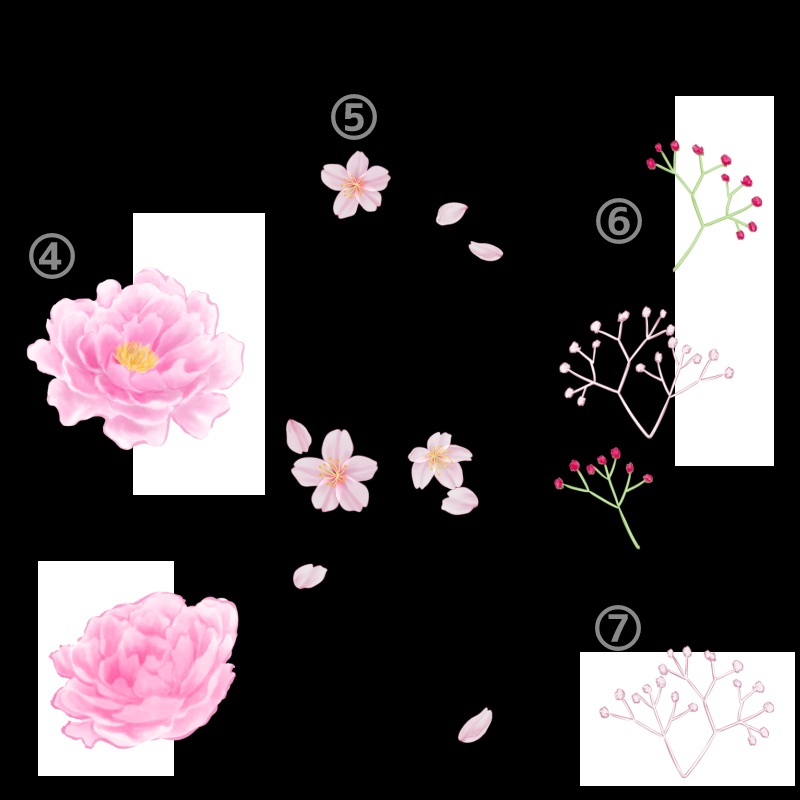 【無料あり】ピンク系のハーバリウム 3種