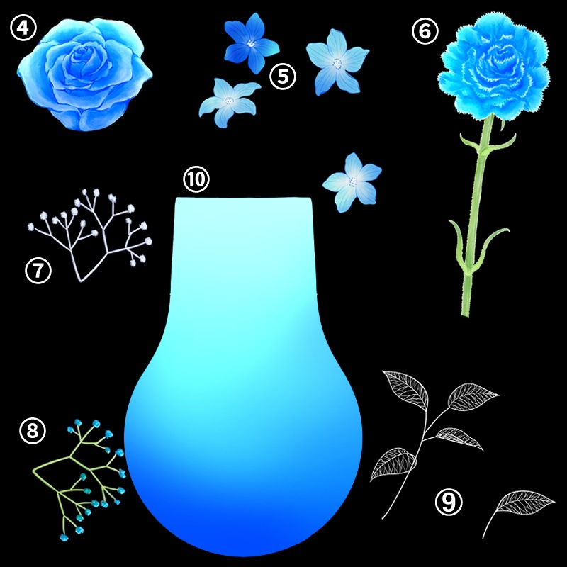 【無料あり】青系のハーバリウム3種