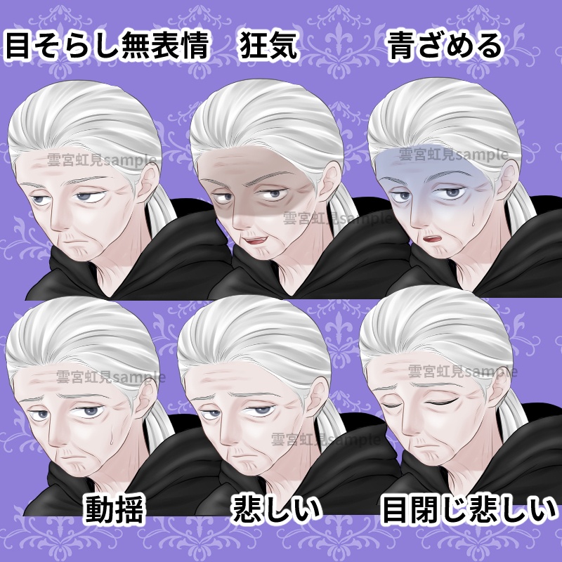 【19種類】黒ローブのおばあさん【全身立ち絵】