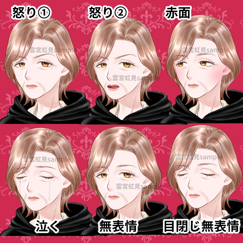 【19種類】黒ローブのおばあさん②【全身立ち絵】