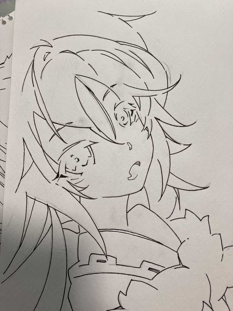 スケッチブック描きイラスト「八重歯の子」