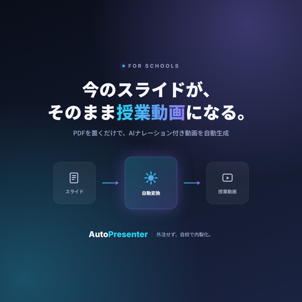 autopresenter_AutoPresenter — 今のスライドをそのままオンデマンド授業動画に(PDF自動ナレーション変換ツール)