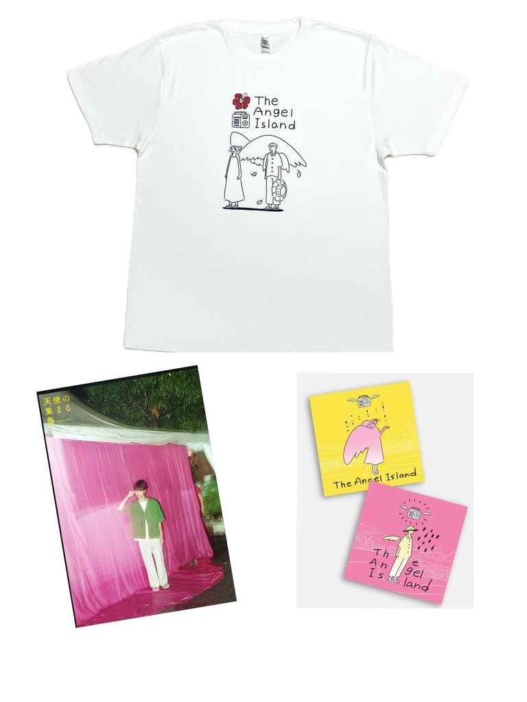 【再上映記念】映画『天使の集まる島』島のTシャツセット（特典付きTシャツ)