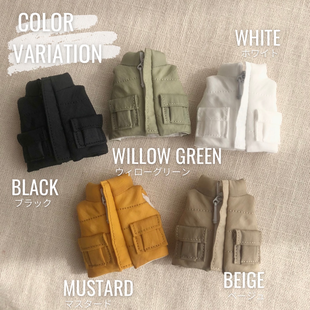 スタンドネック ダウンベスト全5色