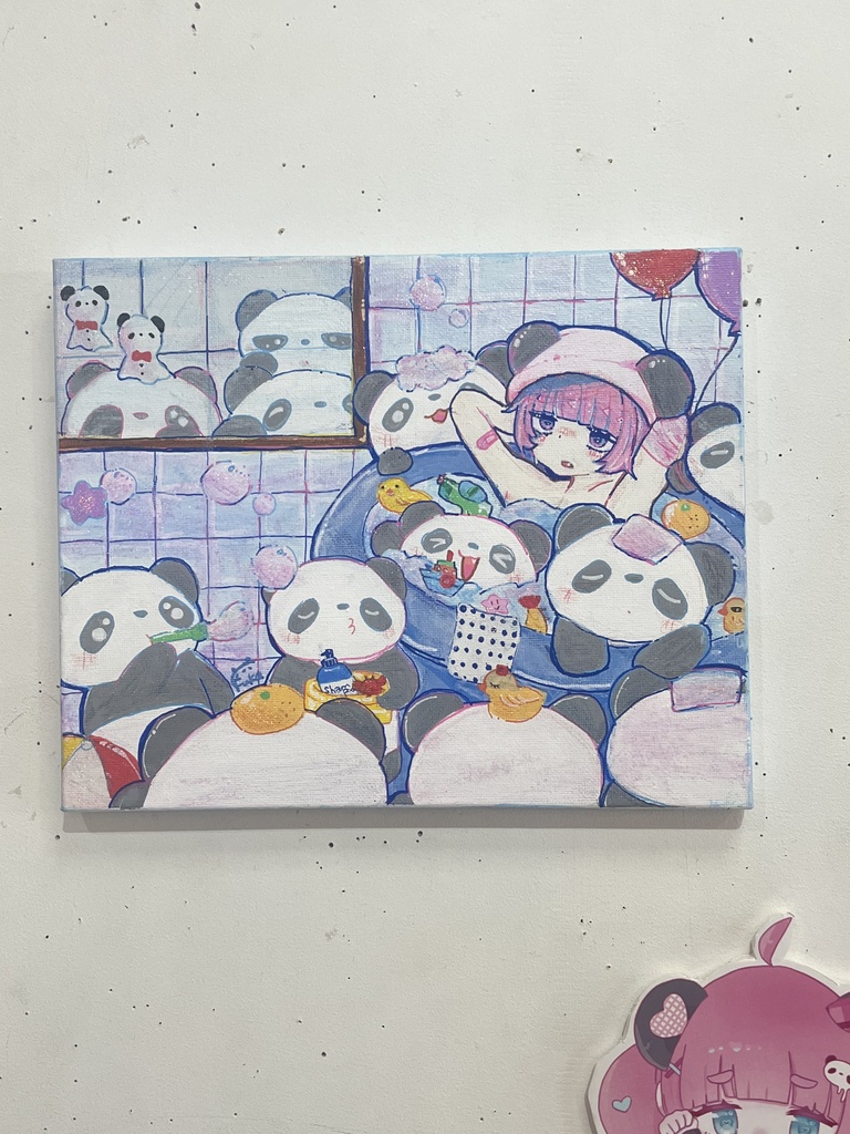 【F3キャンバス原画】ぱんだまっちぽんぷ