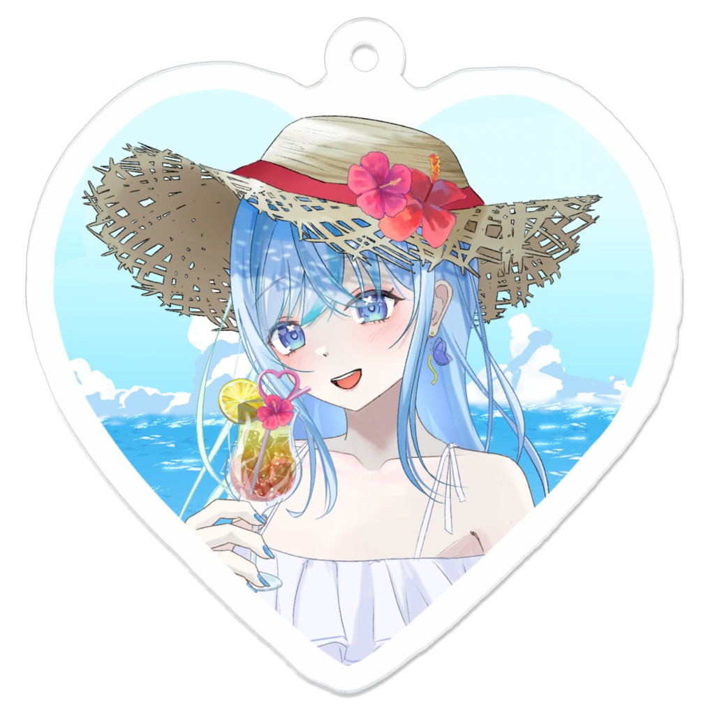 夏のハートキーホルダー(サフィリア)