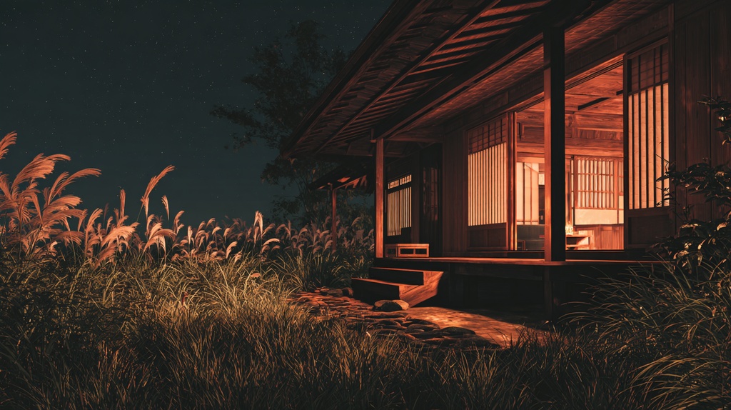静かな秋の夜 – 柔らかな虫の声に包まれて