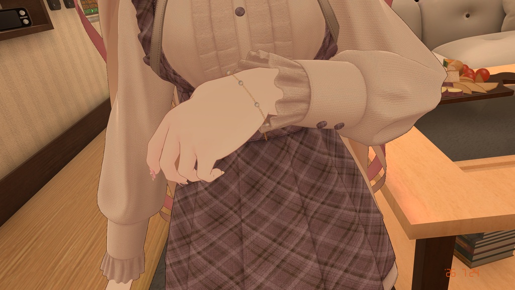 【期間限定無料】パールブレスレット【VRChat想定】