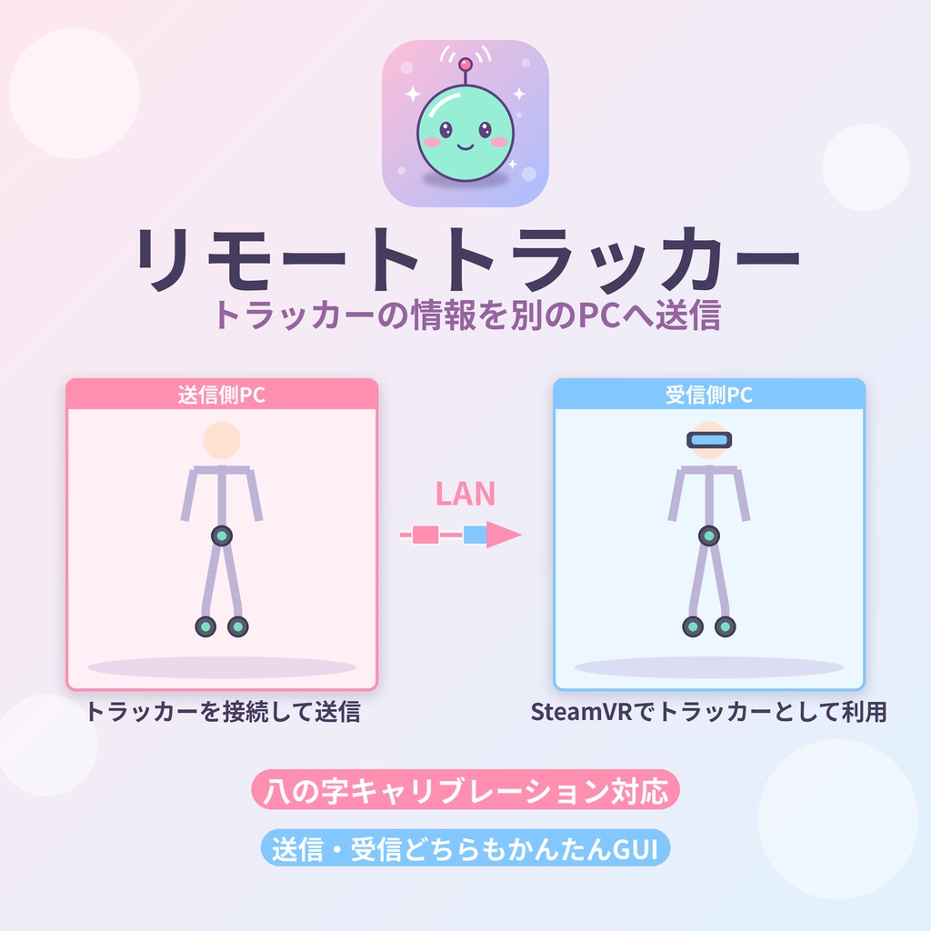 【VRChat向けツール】リモートトラッカー　トラッカーの動きを別PCに転送！