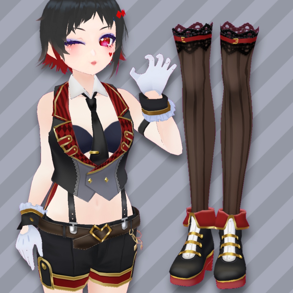 【正式版VRoid対応】ゴシックトランプコーデ【テクスチャ】