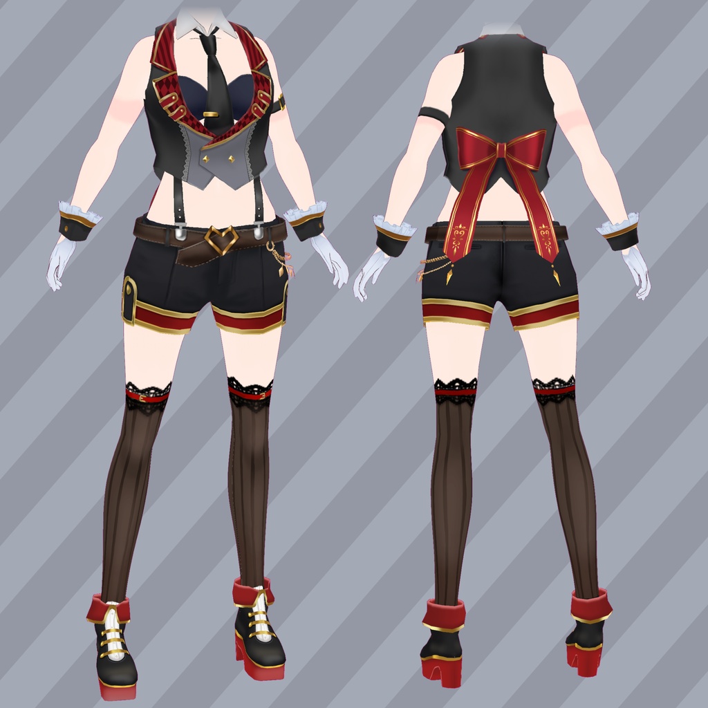 【正式版VRoid対応】ゴシックトランプコーデ【テクスチャ】