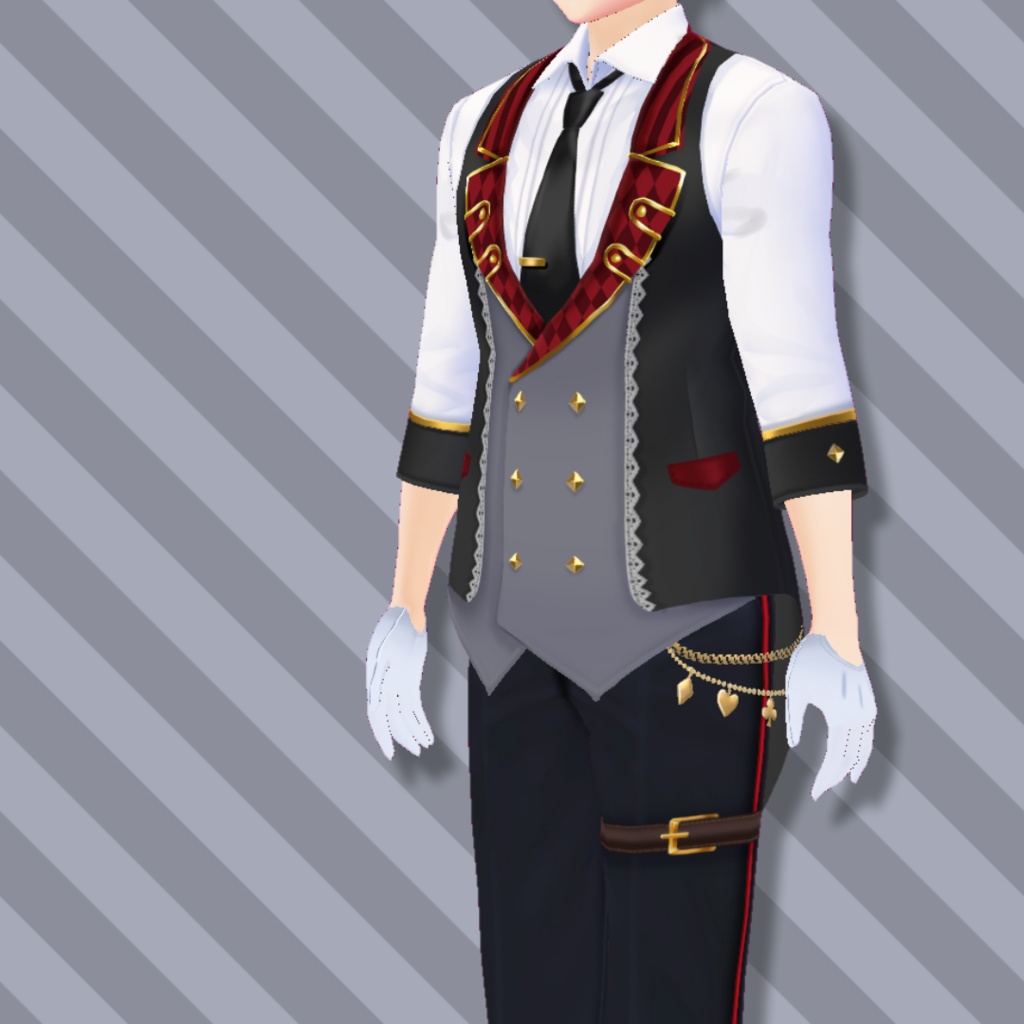 【Vroid用】ディーラーゴシックセット【男性用テクスチャ】