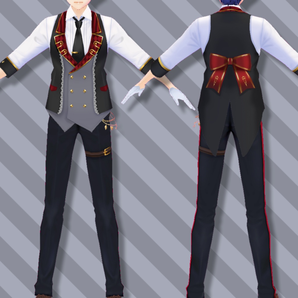 【Vroid用】ディーラーゴシックセット【男性用テクスチャ】