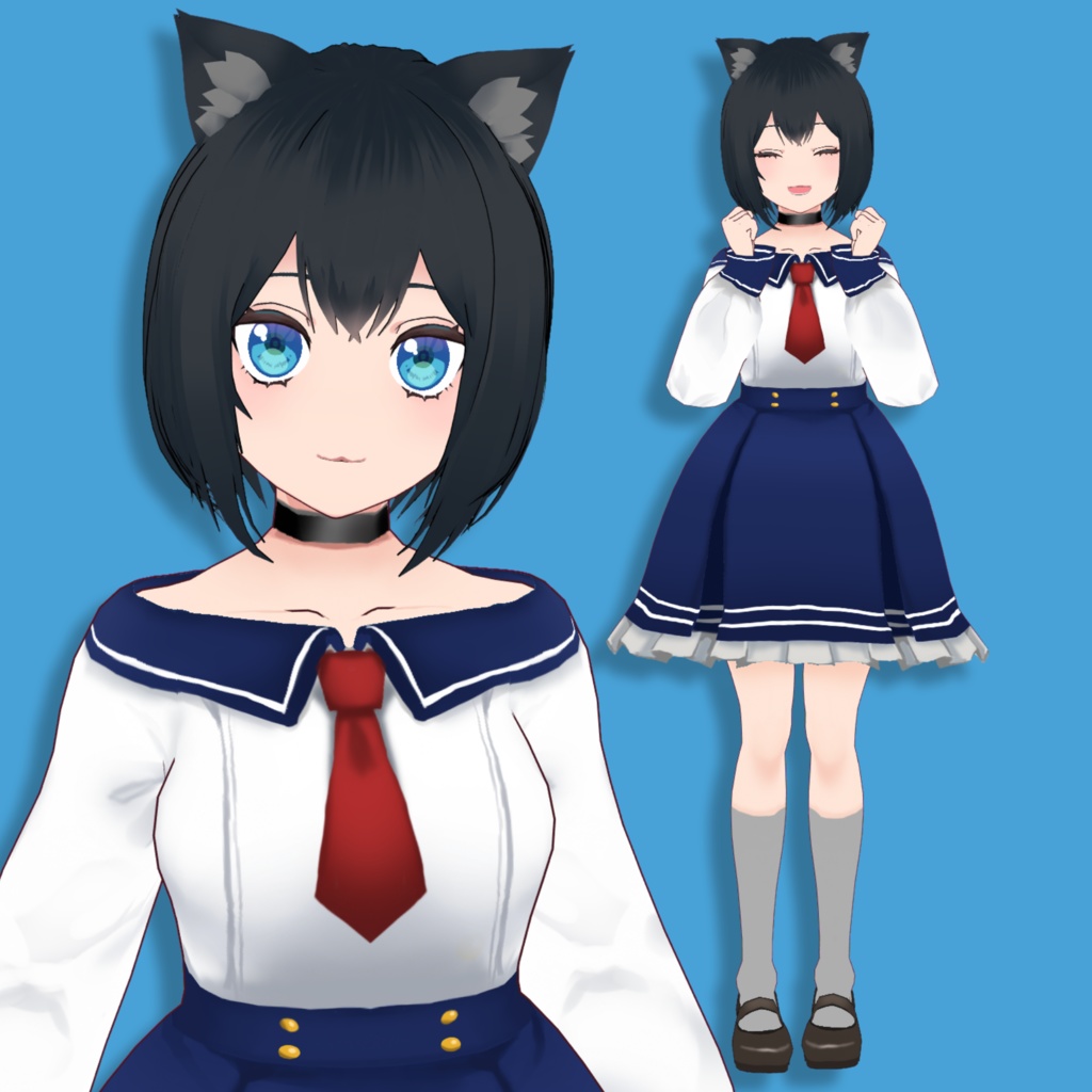 【3Dモデル】黒井マオ【β版VRoid製VRMモデル】