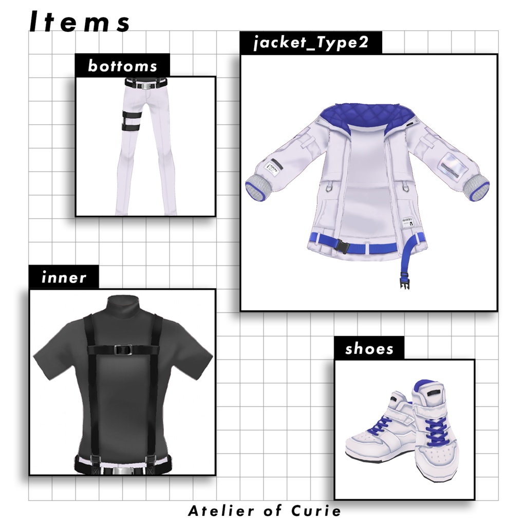 【正式版VRoid対応】タクティカルジャケットセット【テクスチャ】