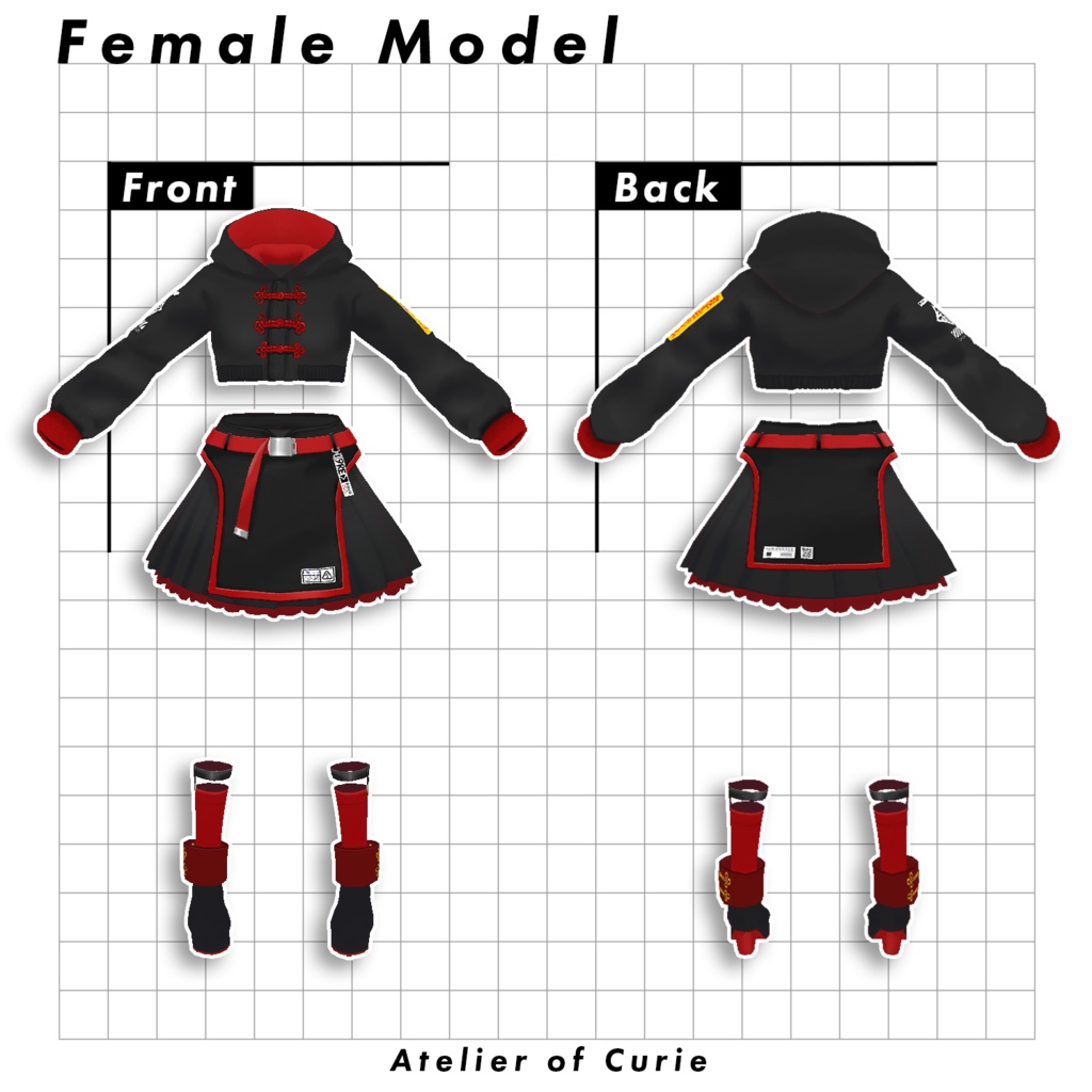 【VRoid用】タクティカルチャイナサイバー【テクスチャ】