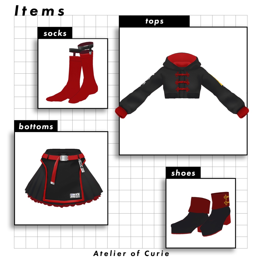 【VRoid用】タクティカルチャイナサイバー【テクスチャ】