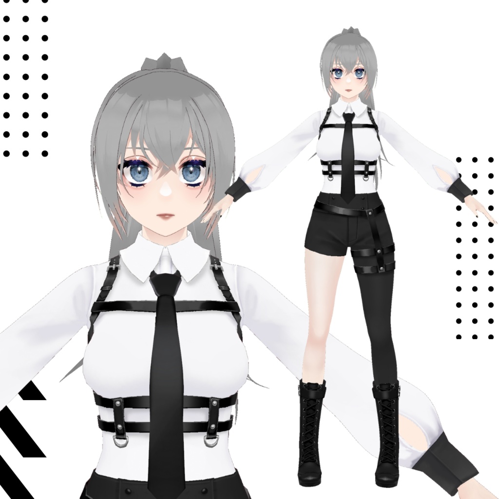 【VRoid製3Dモデル】クシィ【VRM、.vroidデータ付】