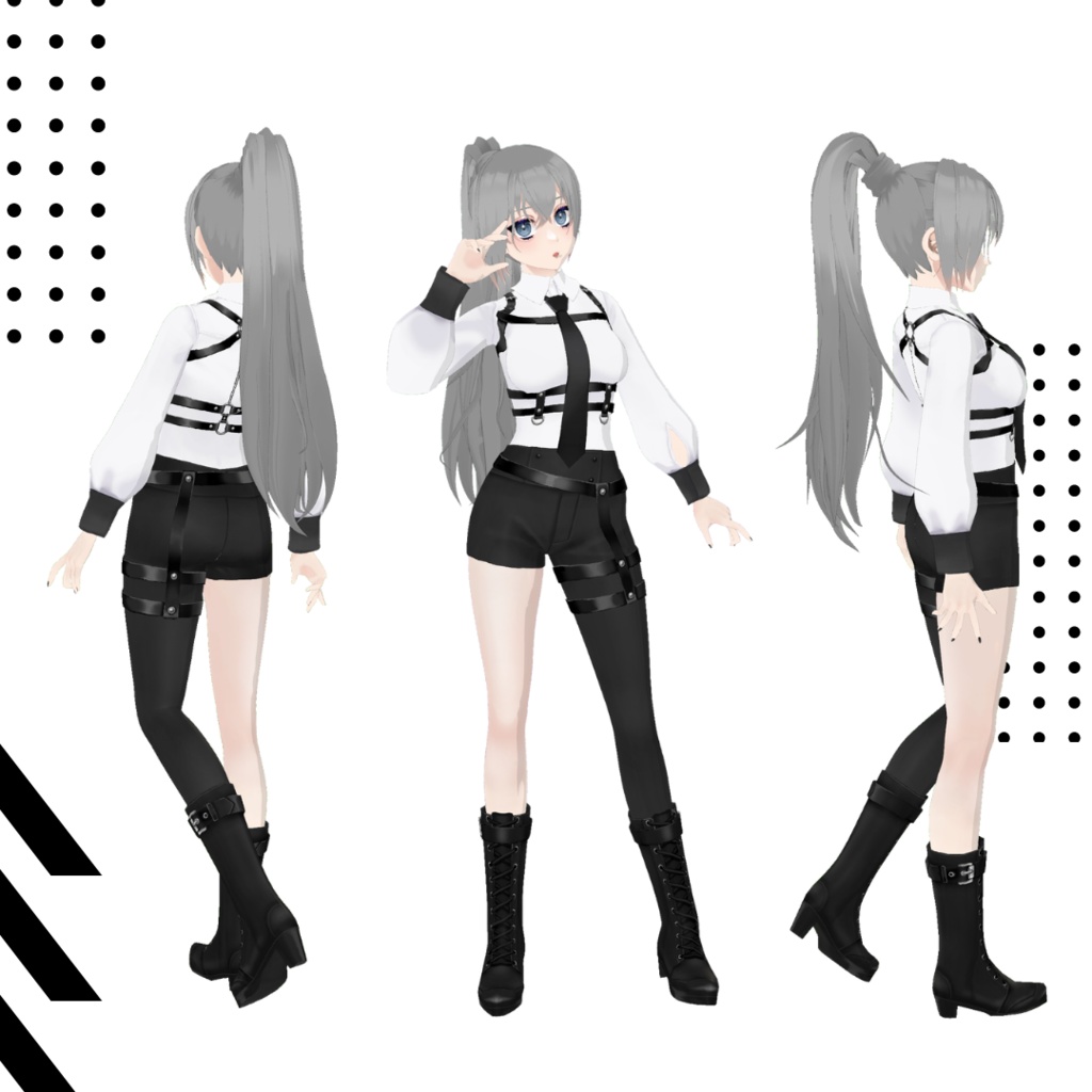 【VRoid製3Dモデル】クシィ【VRM、.vroidデータ付】