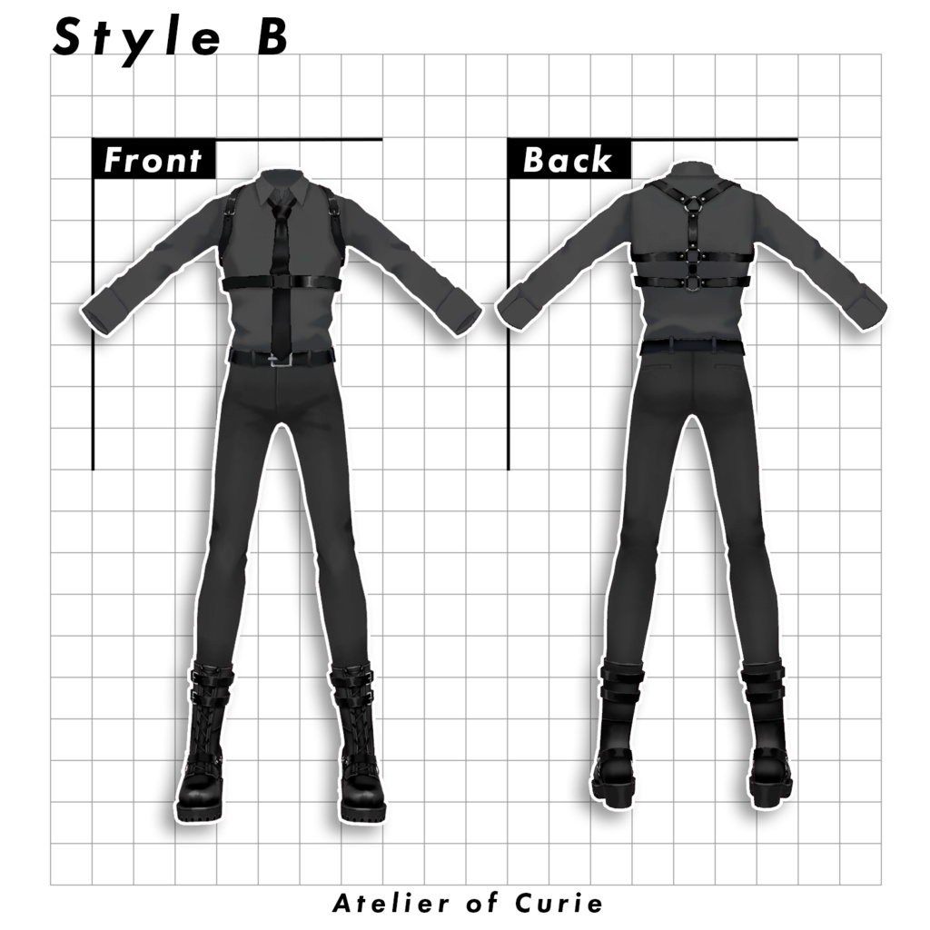 【VRoid】ハーネスノアールスーツセット【テクスチャ】