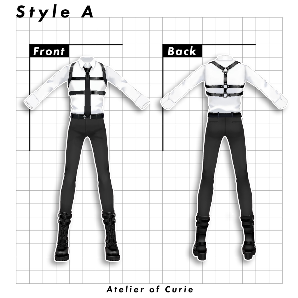 【VRoid】ハーネスノアールスーツセット【テクスチャ】