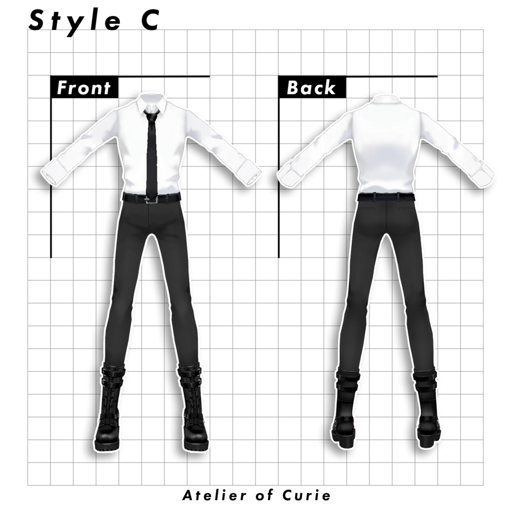 【VRoid】ハーネスノアールスーツセット【テクスチャ】
