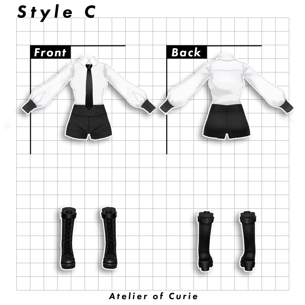 【VRoid】ハーネスノアールスーツセット【テクスチャ】