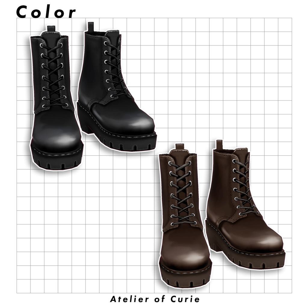 【VRoid】ショート革ブーツ【テクスチャ】