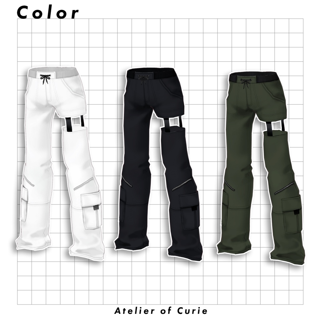 【VRoid】カーゴパンツセット【テクスチャ】