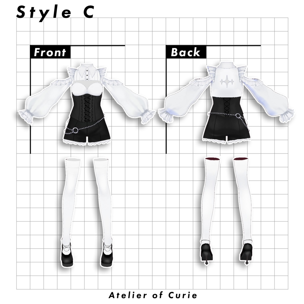 【VRoid】ゴシックロリィタスーツ【テクスチャ】