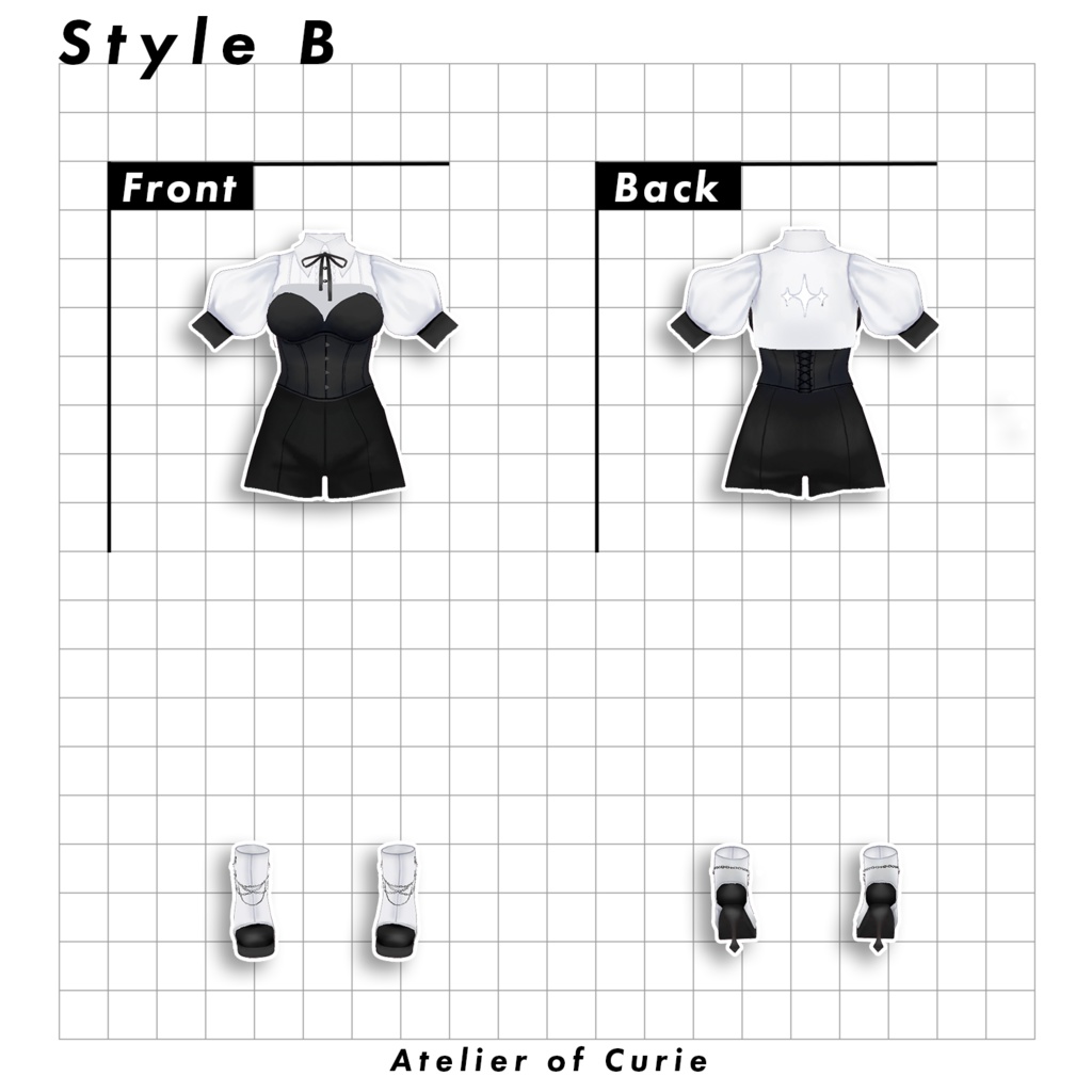 【VRoid】ゴシックロリィタスーツ【テクスチャ】