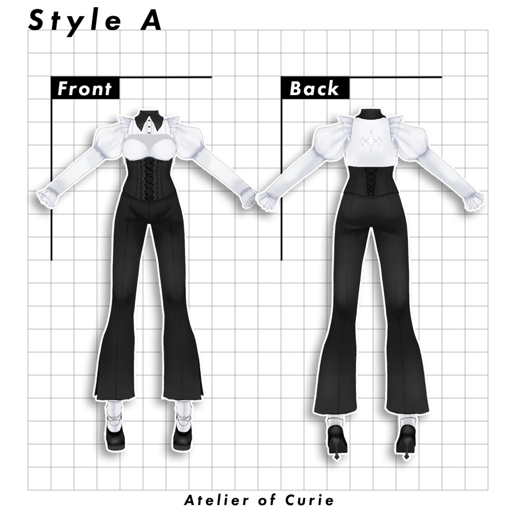 【VRoid】ゴシックロリィタスーツ【テクスチャ】