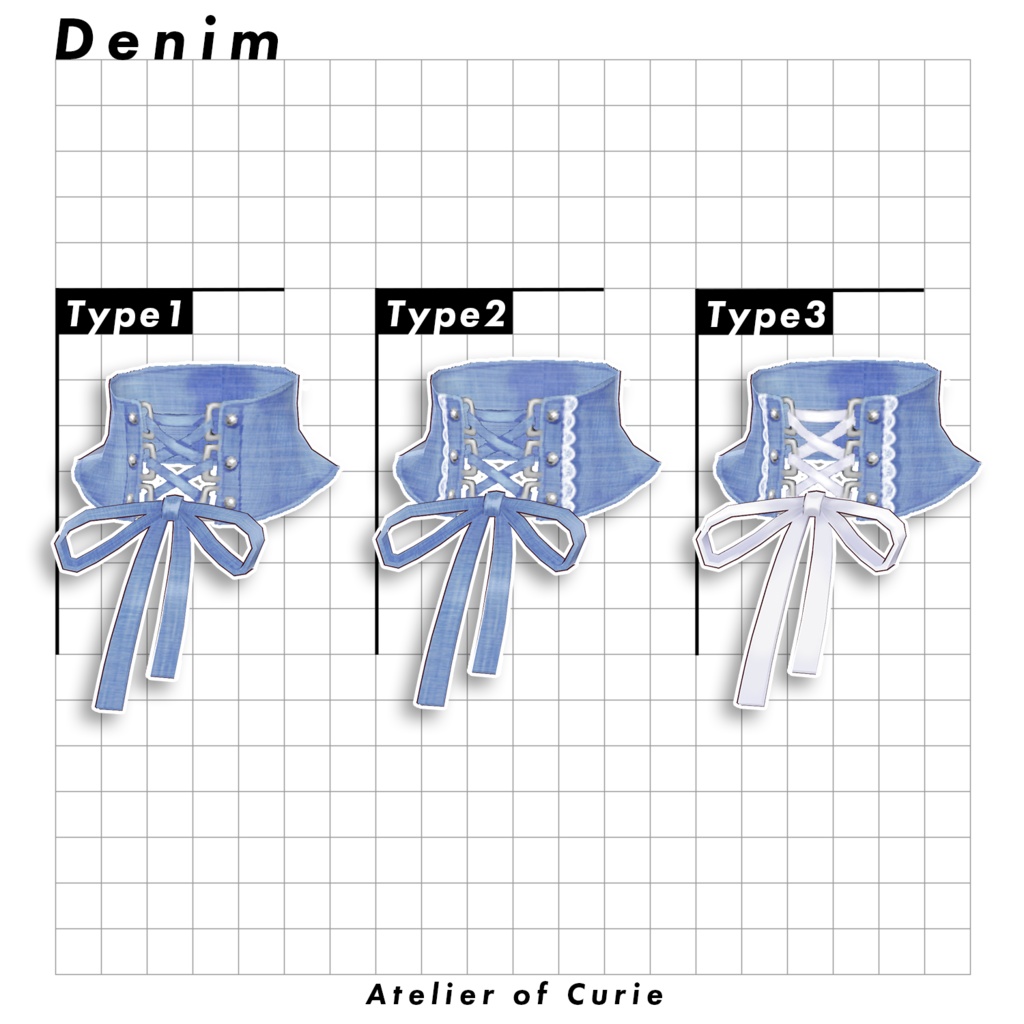 【VRoid】レースアップチョーカー【テクスチャ】