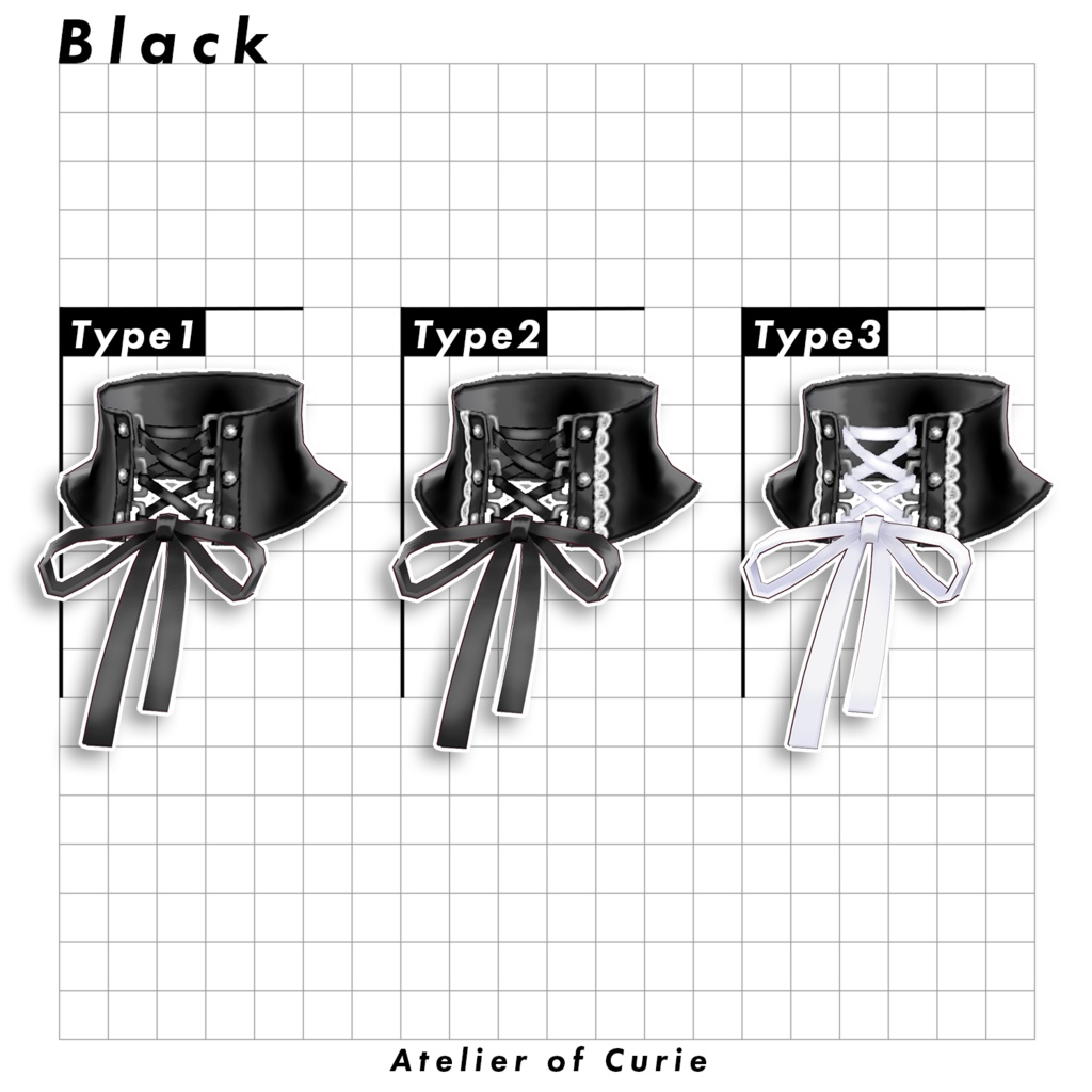 【VRoid】レースアップチョーカー【テクスチャ】