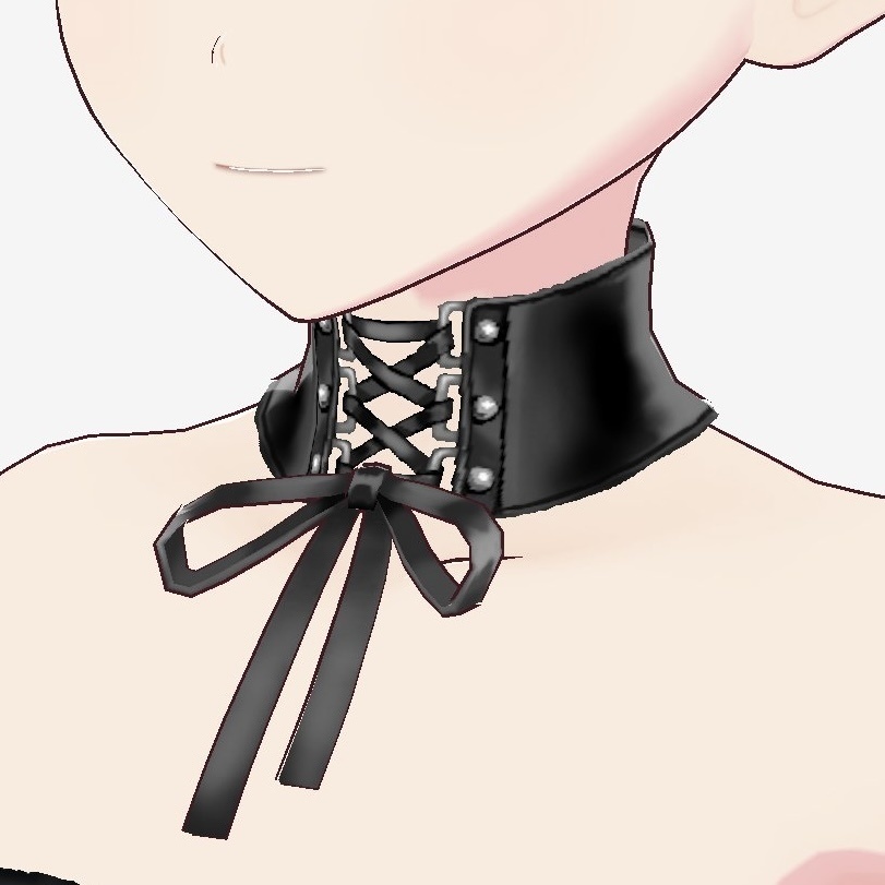【VRoid】レースアップチョーカー【テクスチャ】