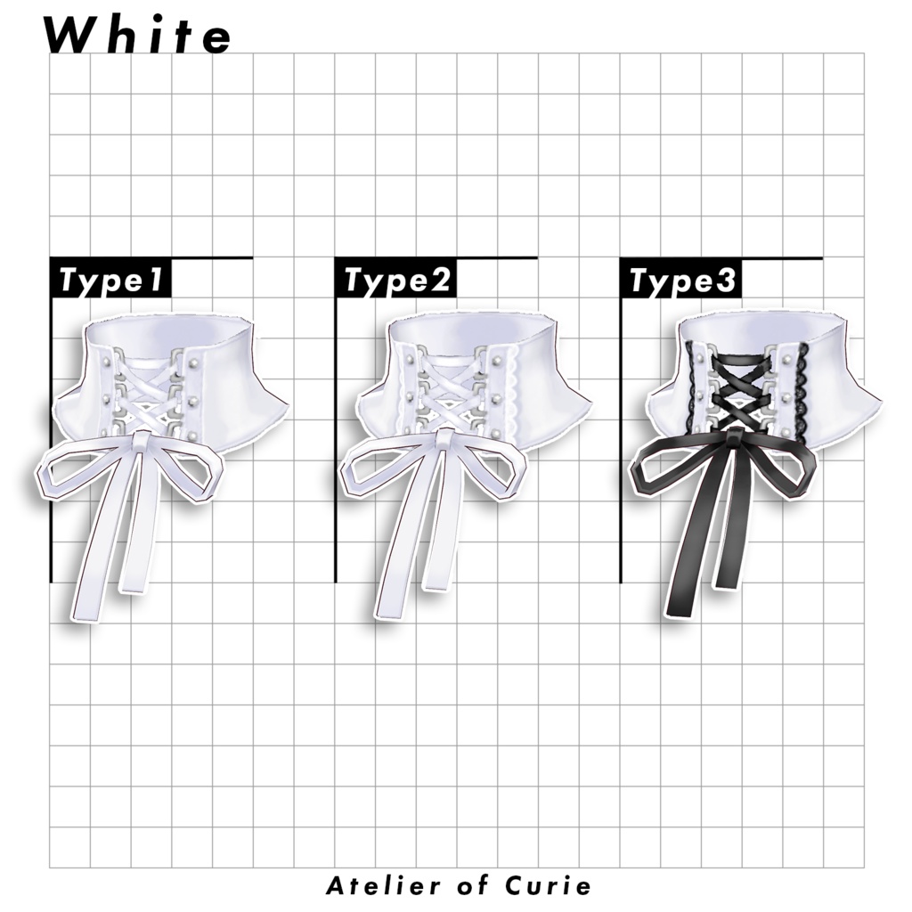 【VRoid】レースアップチョーカー【テクスチャ】