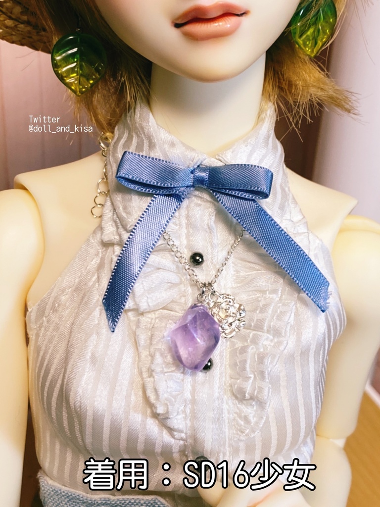 【sold out】薔薇の紫水晶ネックレス⑲*天然石*ローズアメジスト