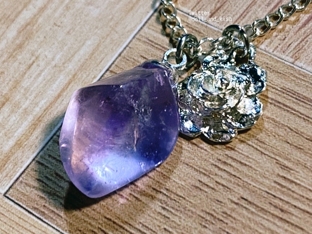 薔薇の紫水晶ネックレス⑲＊天然石＊ローズアメジスト