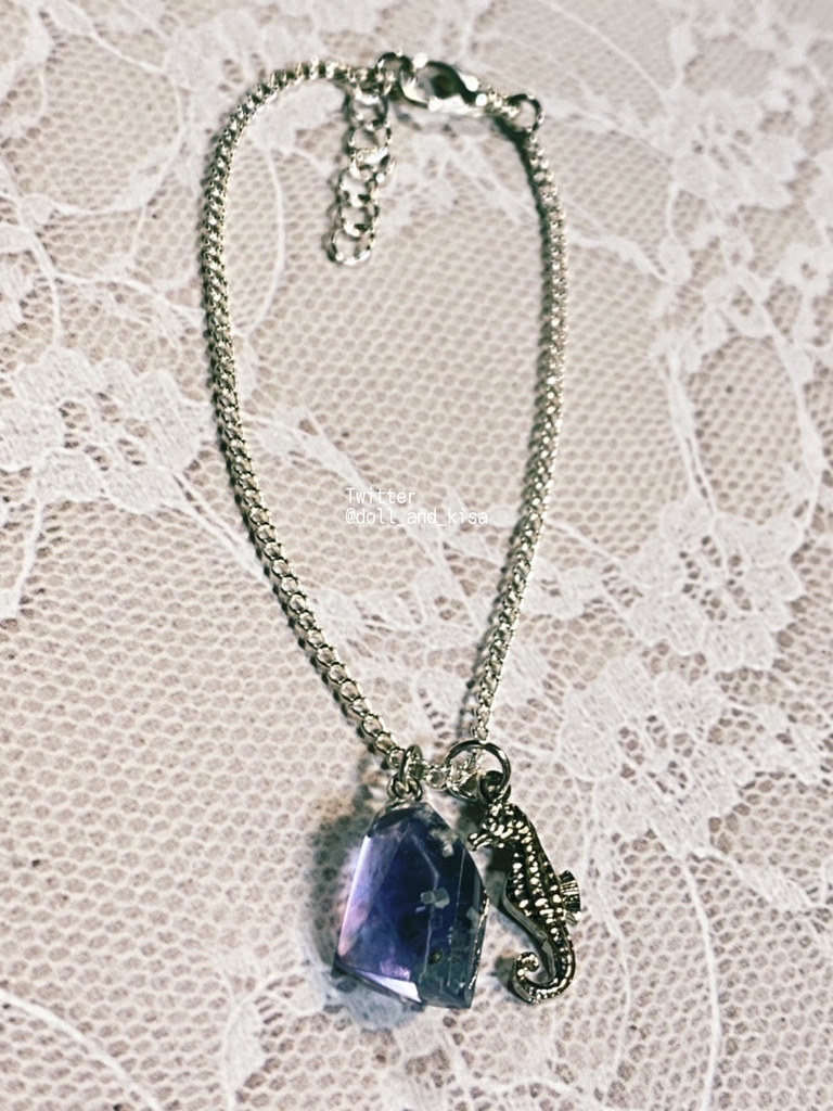 【sold out】蛍石ネックレス⑧*天然石*フローライト