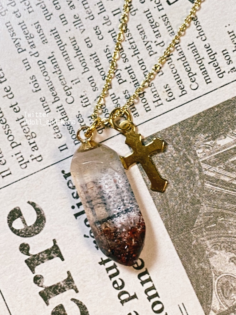 Sd Sd17 炎水晶ネックレス 天然石 レピドクロサイト ファイヤークォーツ 鱗鉄鉱 悪役人形 Booth