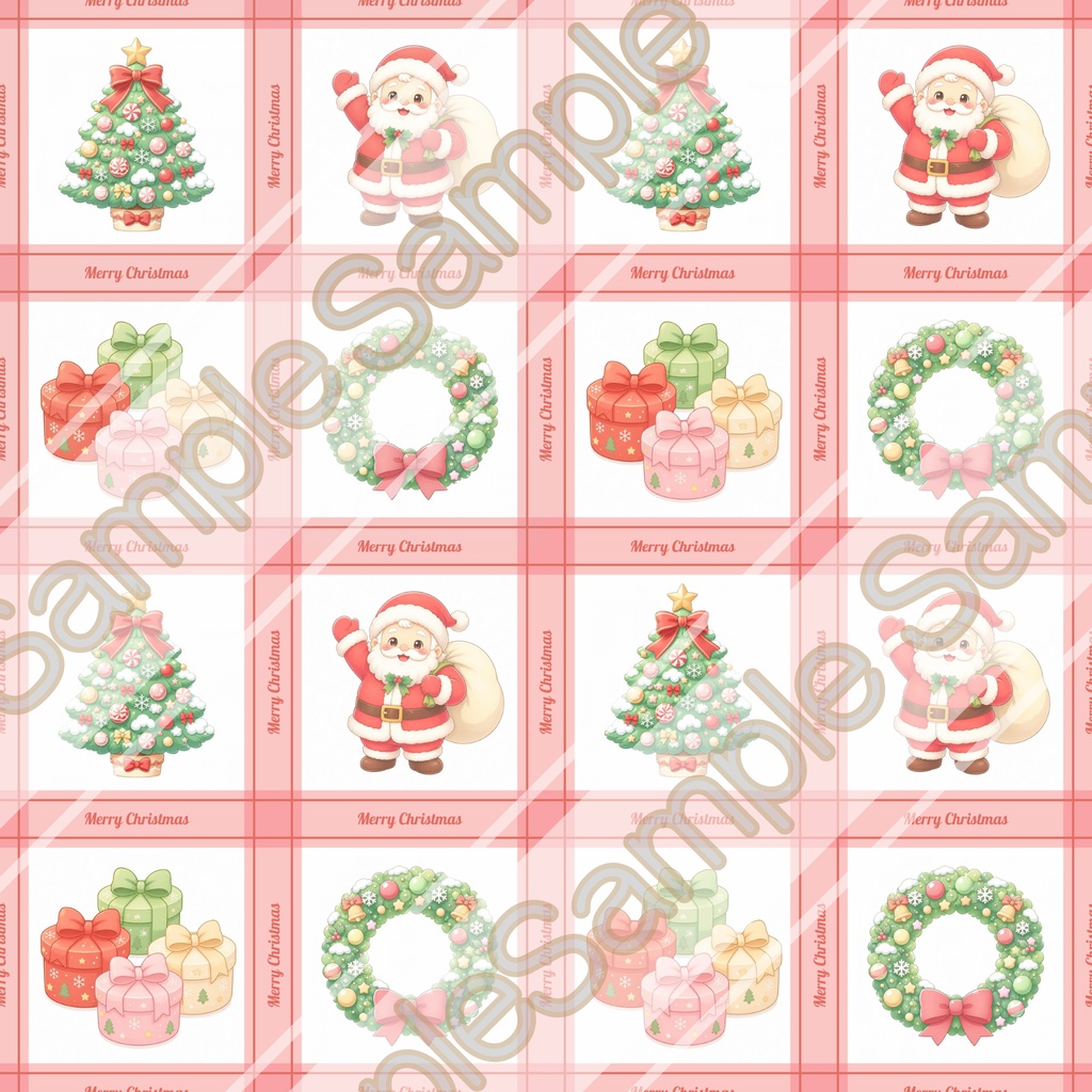 【商用利用OK】ほんわかあたたかいクリスマス柄|シームレスパターン・デジタルペーパー6点セット