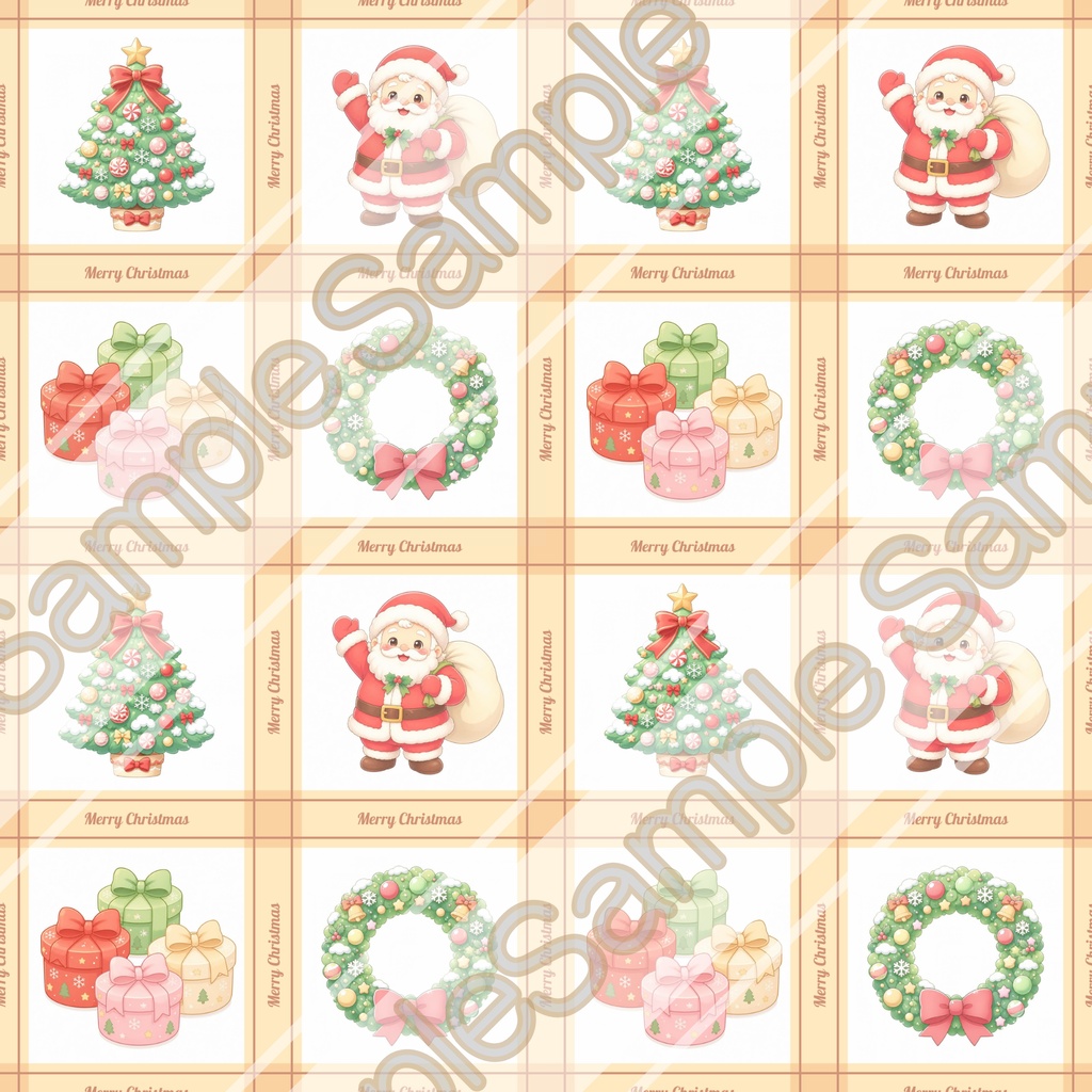 【商用利用OK】ほんわかあたたかいクリスマス柄|シームレスパターン・デジタルペーパー6点セット