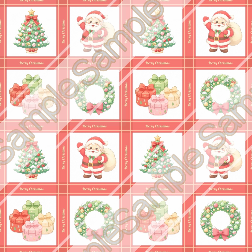 【商用利用OK】ほんわかあたたかいクリスマス柄|シームレスパターン・デジタルペーパー6点セット