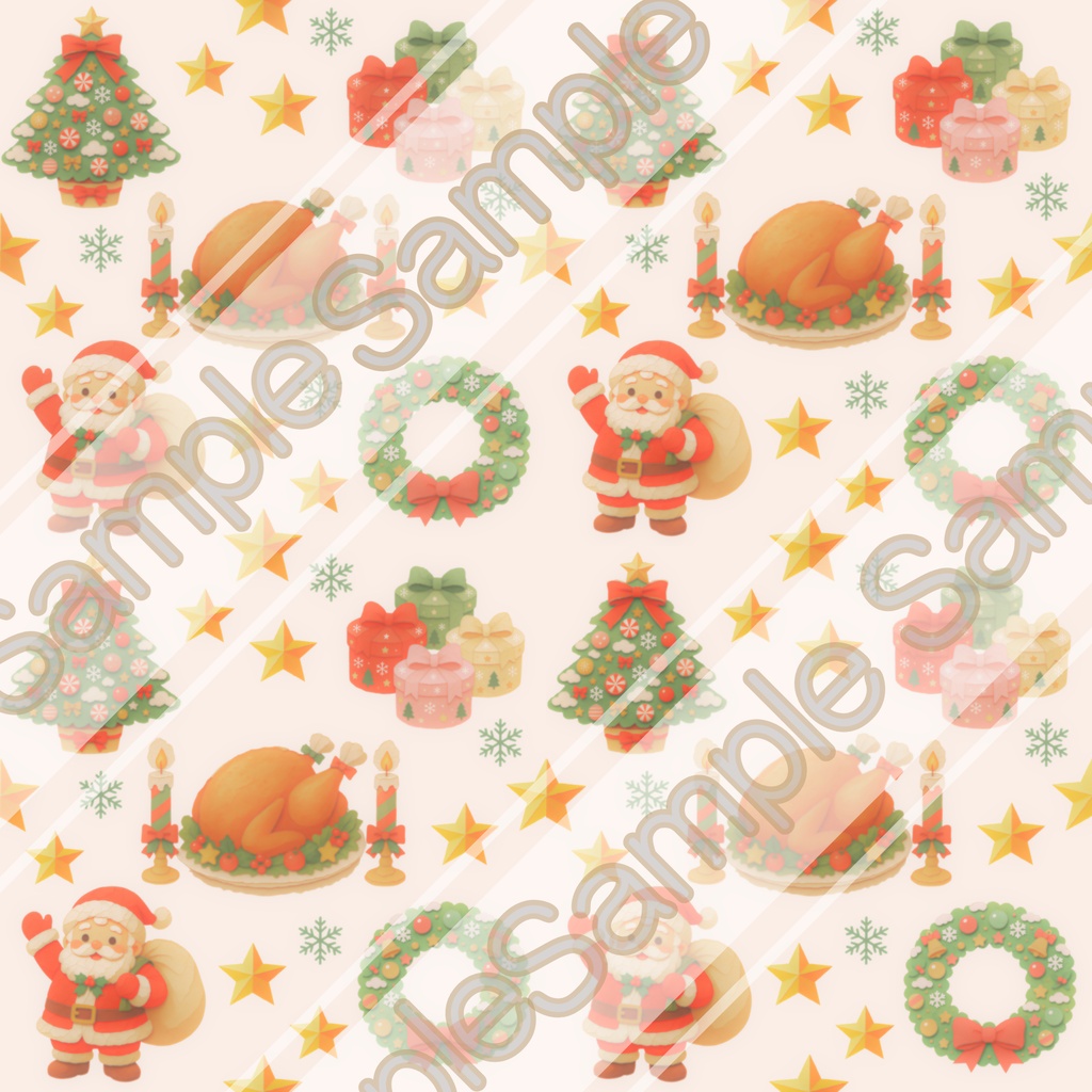 【商用利用OK】ほんわかあたたかいクリスマス柄|シームレスパターン・デジタルペーパー6点セット