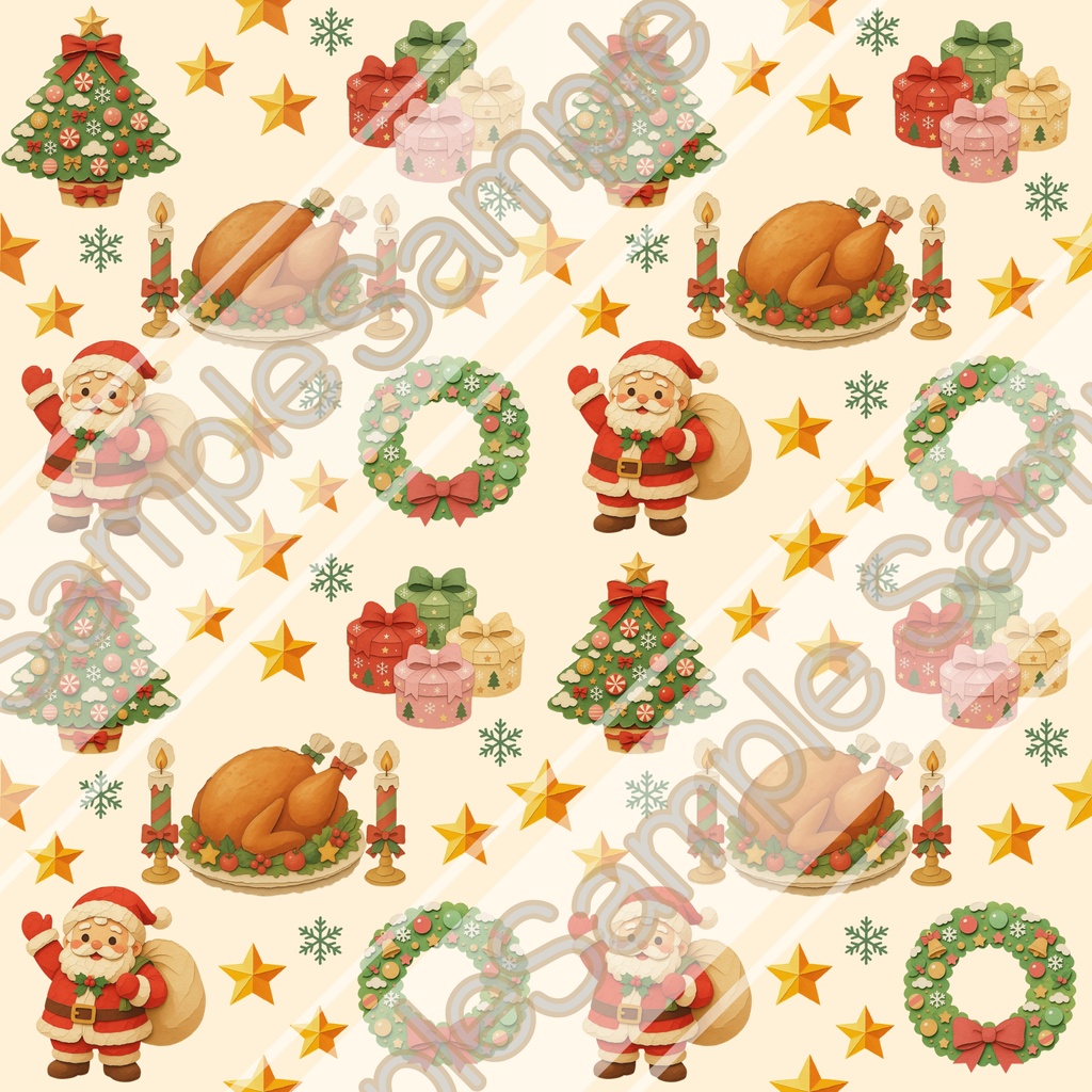 【商用利用OK】ほんわかあたたかいクリスマス柄|シームレスパターン・デジタルペーパー6点セット