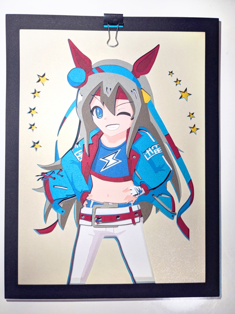 カラー切り絵　タマモクロス