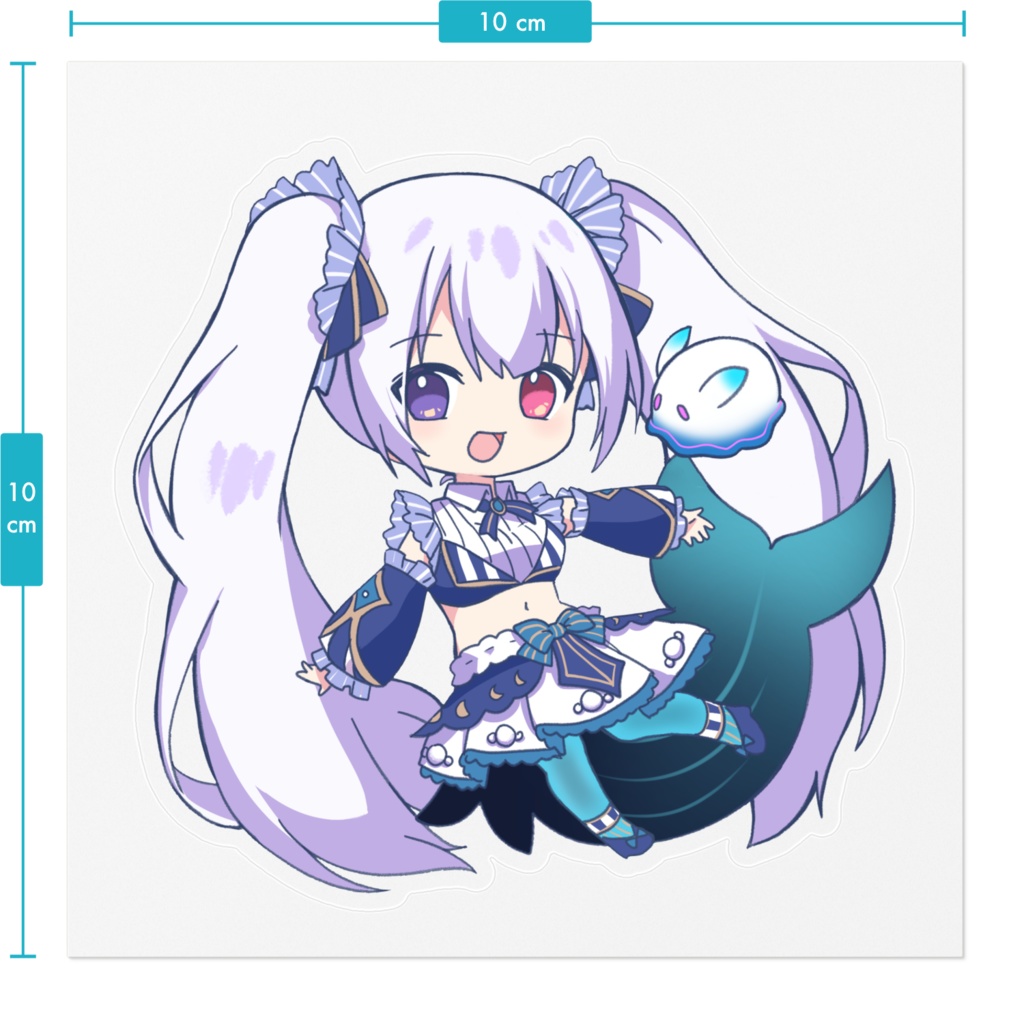 【月波ナト公式】月波ナト&ウミウシちゃん(仮)ステッカー