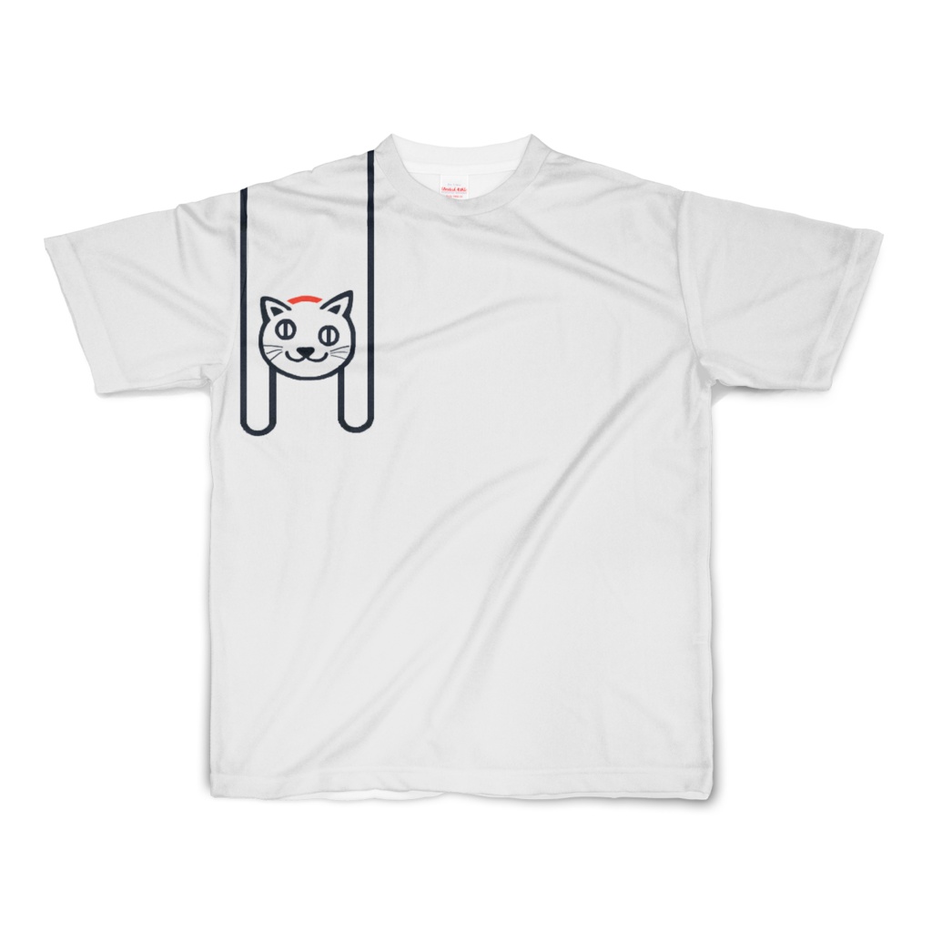 肩ノリ猫 フルグラフィックTシャツ