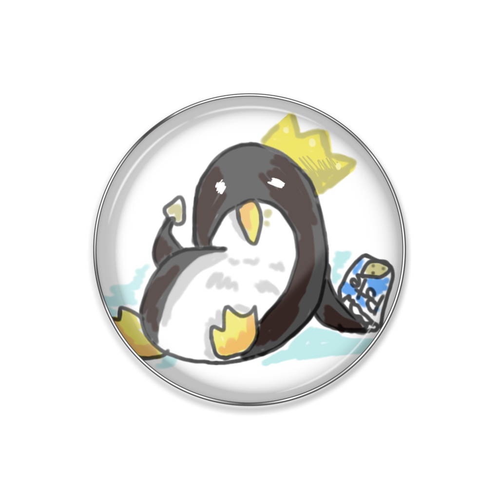 けだるいコウテイペンギンのピンバッチ